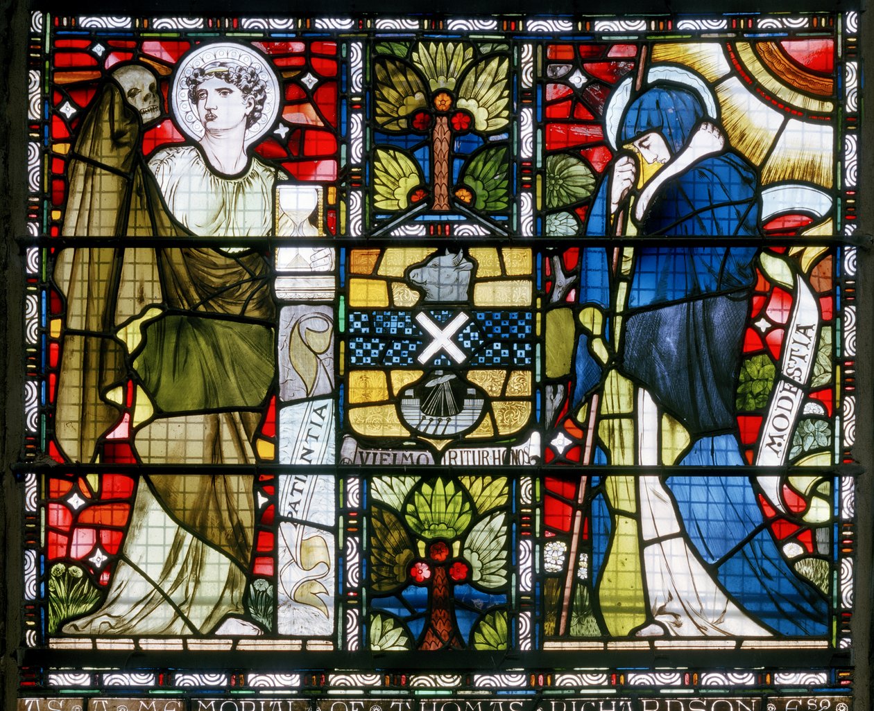 Paisley Abbey, Cottire & Co, tilskrevet John Moyr Smith, Patience & Modesty, 1873 af John Moyr attr.to Smith