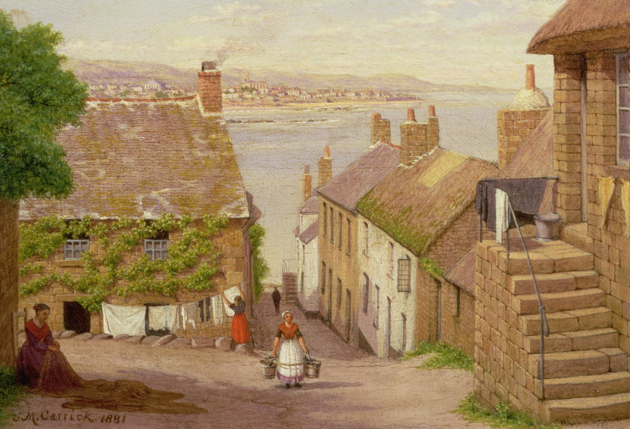 Udsigt over Penzance fra Newlyn, 1881 af John Mulcaster Carrick