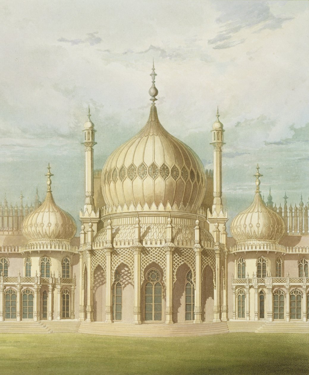 Saloonens ydre fra Views of the Royal Pavilion, Brighton af John Nash, 1826 (tryk) af John Nash
