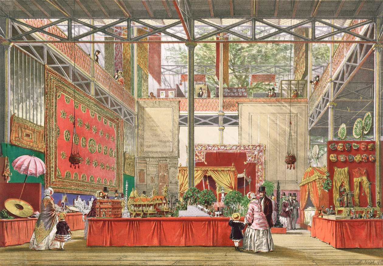 Udsigt over Indien-delen af den store udstilling i 1851, fra 