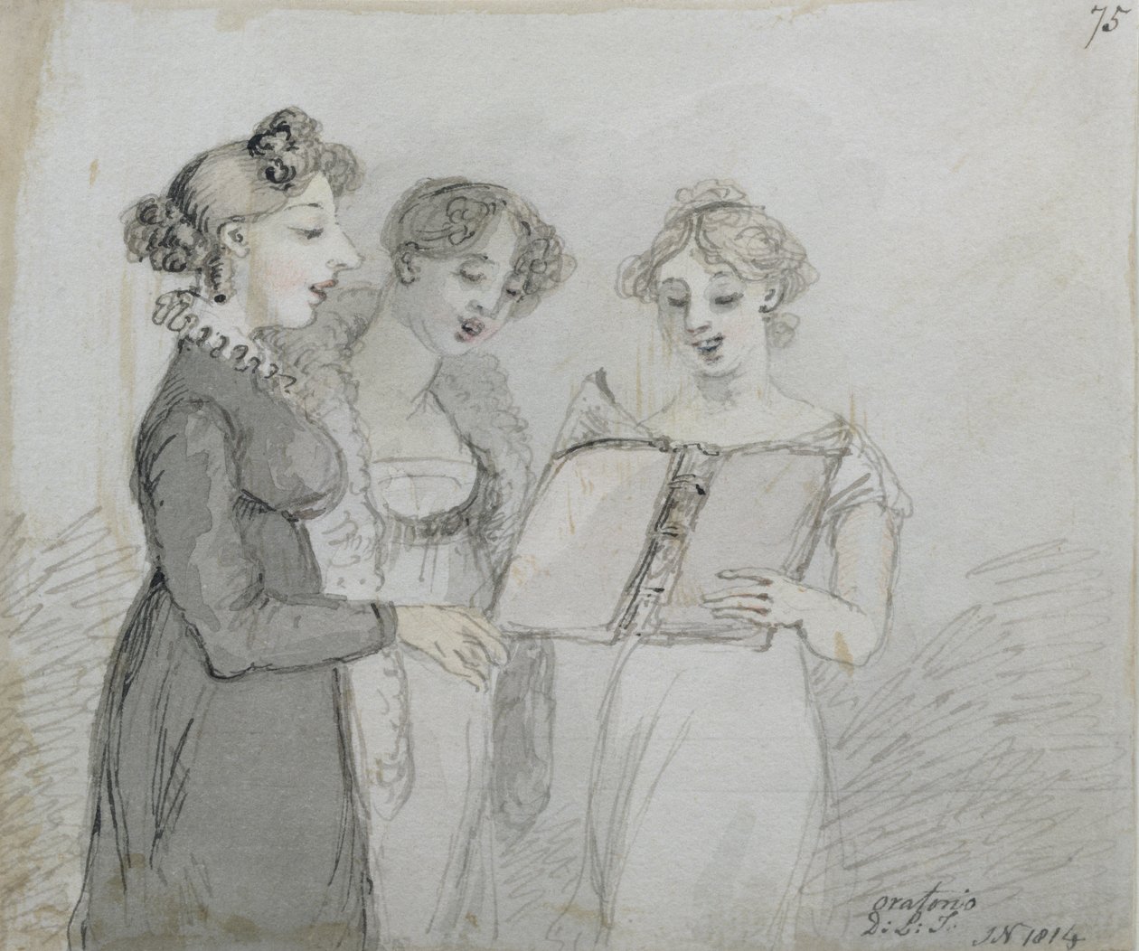 Oratorieforestilling på Drury Lane Theatre, tredje del af en triptykon, 1814 (wc og blæk) (se også 84543-4) af John Nixon