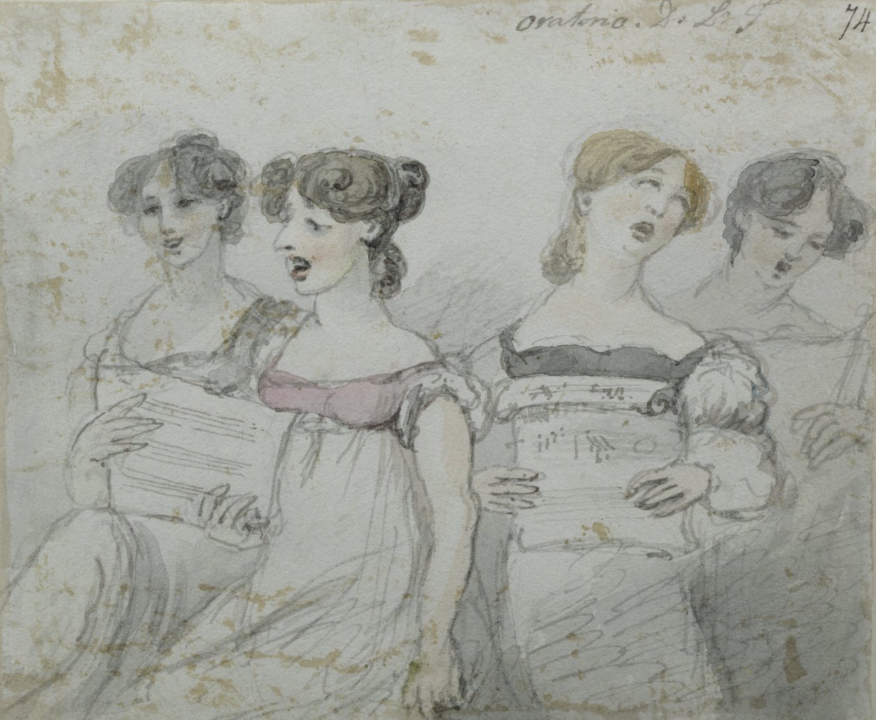 Oratorieforestilling på Drury Lane Theatre, anden del af en triptykon, 1814 (wc og blæk) (se også 84543 og 84545) af John Nixon