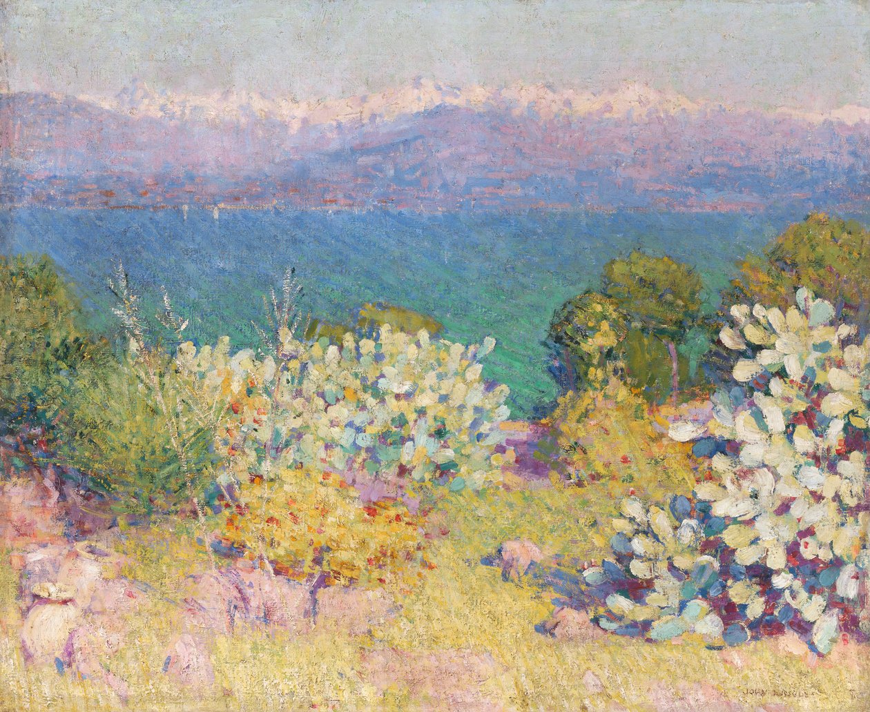 Om morgenen Alpes Maritimes fra Antibes af John Peter Russell