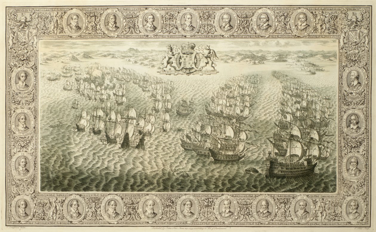 Armada (gravering fra et gobelin), 1739 af John Pine