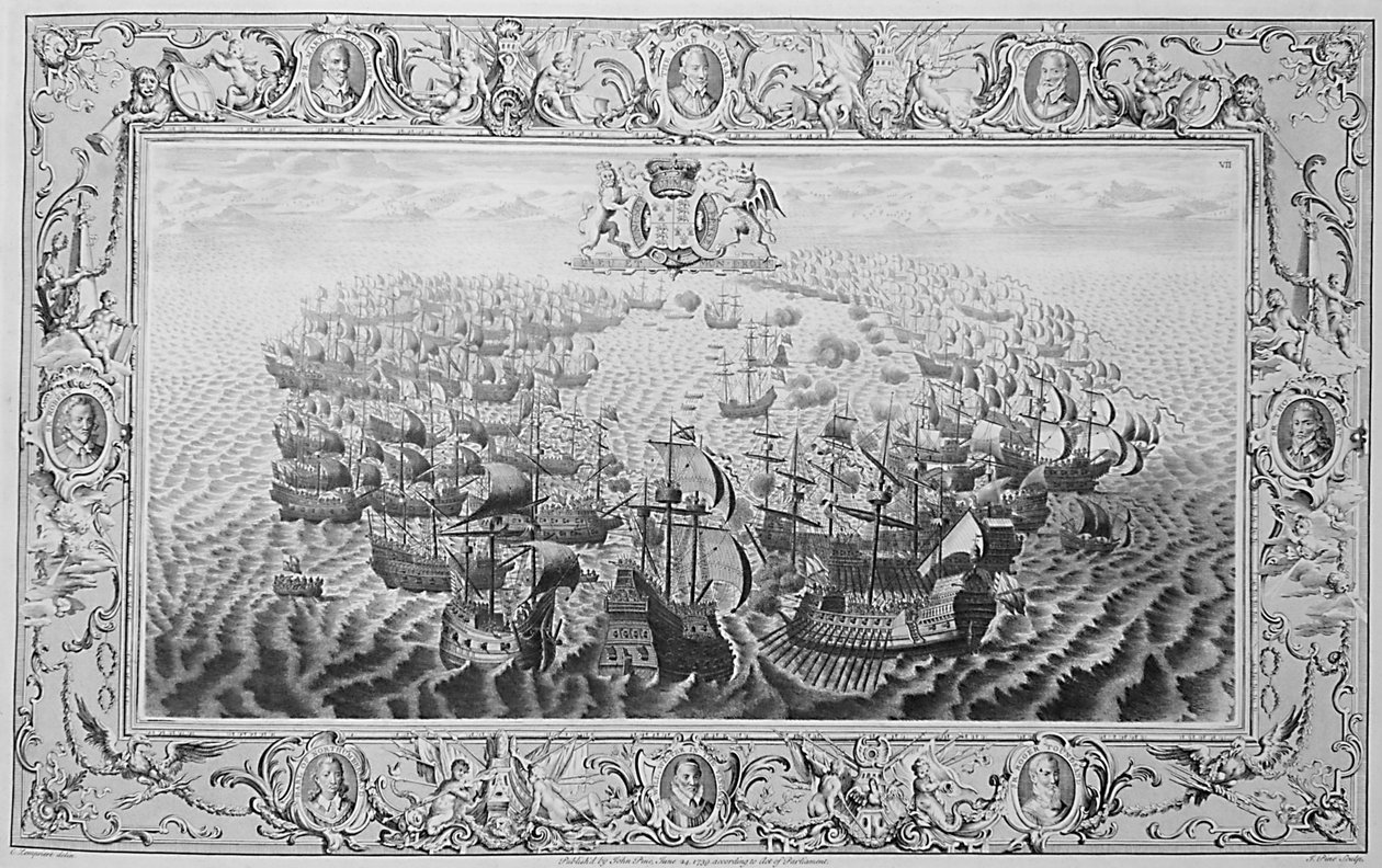 Armada (gravering fra et gobelin), 1739 af John Pine