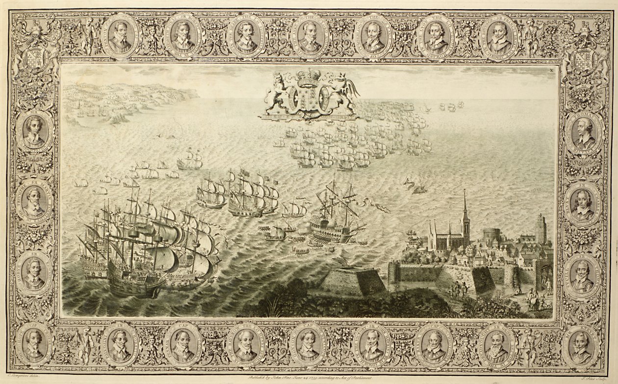 Armada (gravering fra et gobelin), 1739 af John Pine