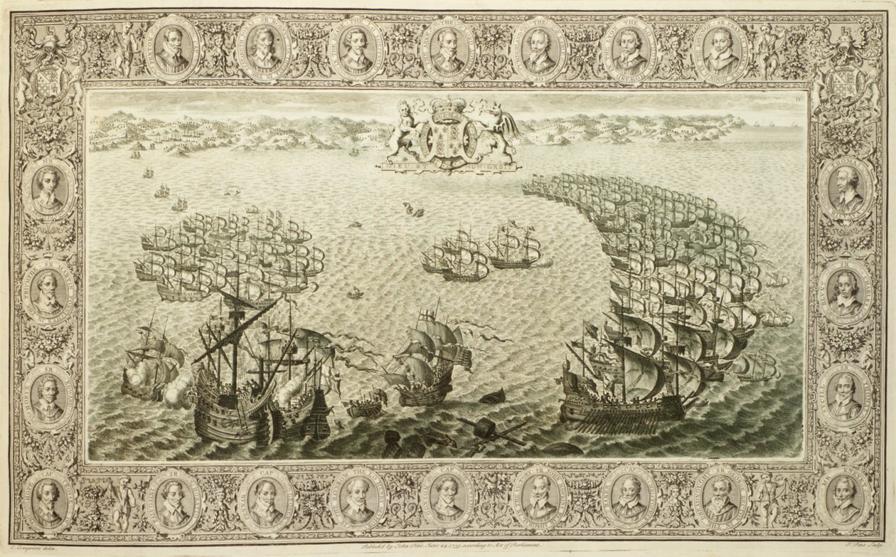 Armada (gravering fra et gobelin), 1739 af John Pine