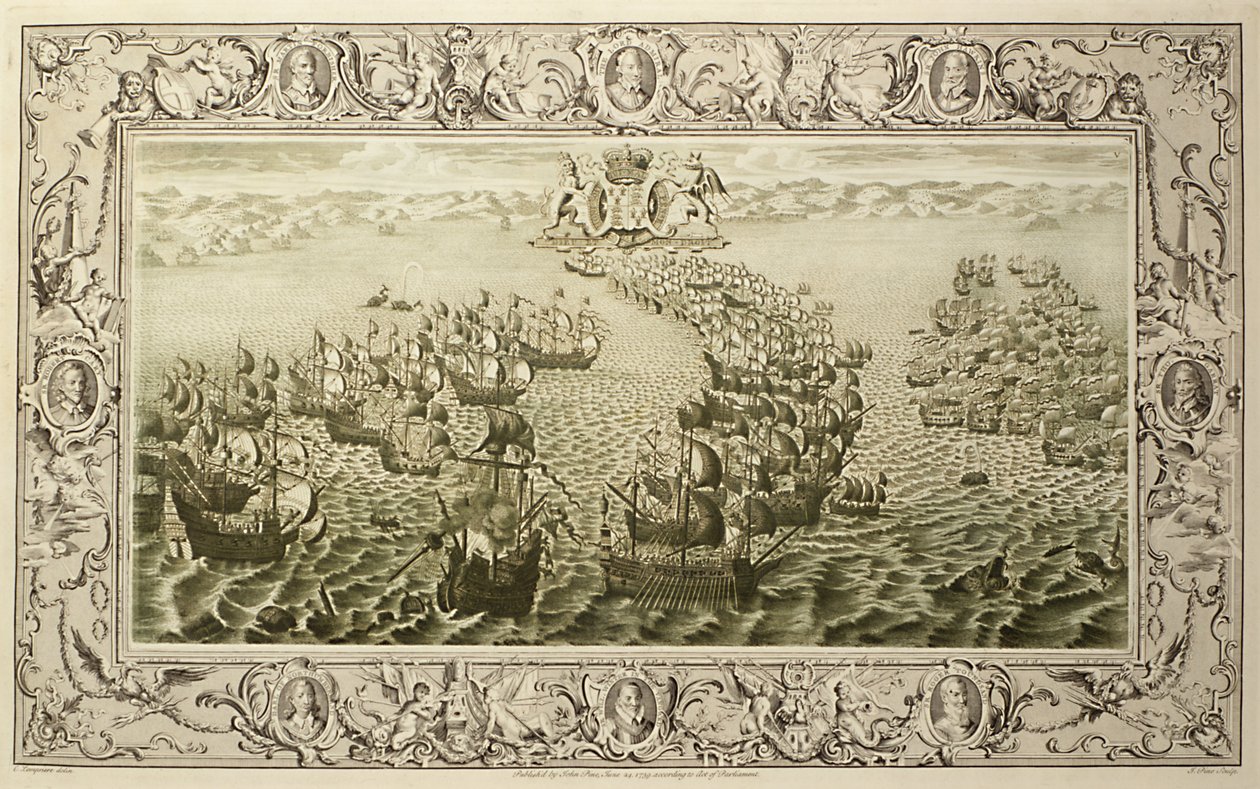 Armada (gravering fra et gobelin), 1739 af John Pine