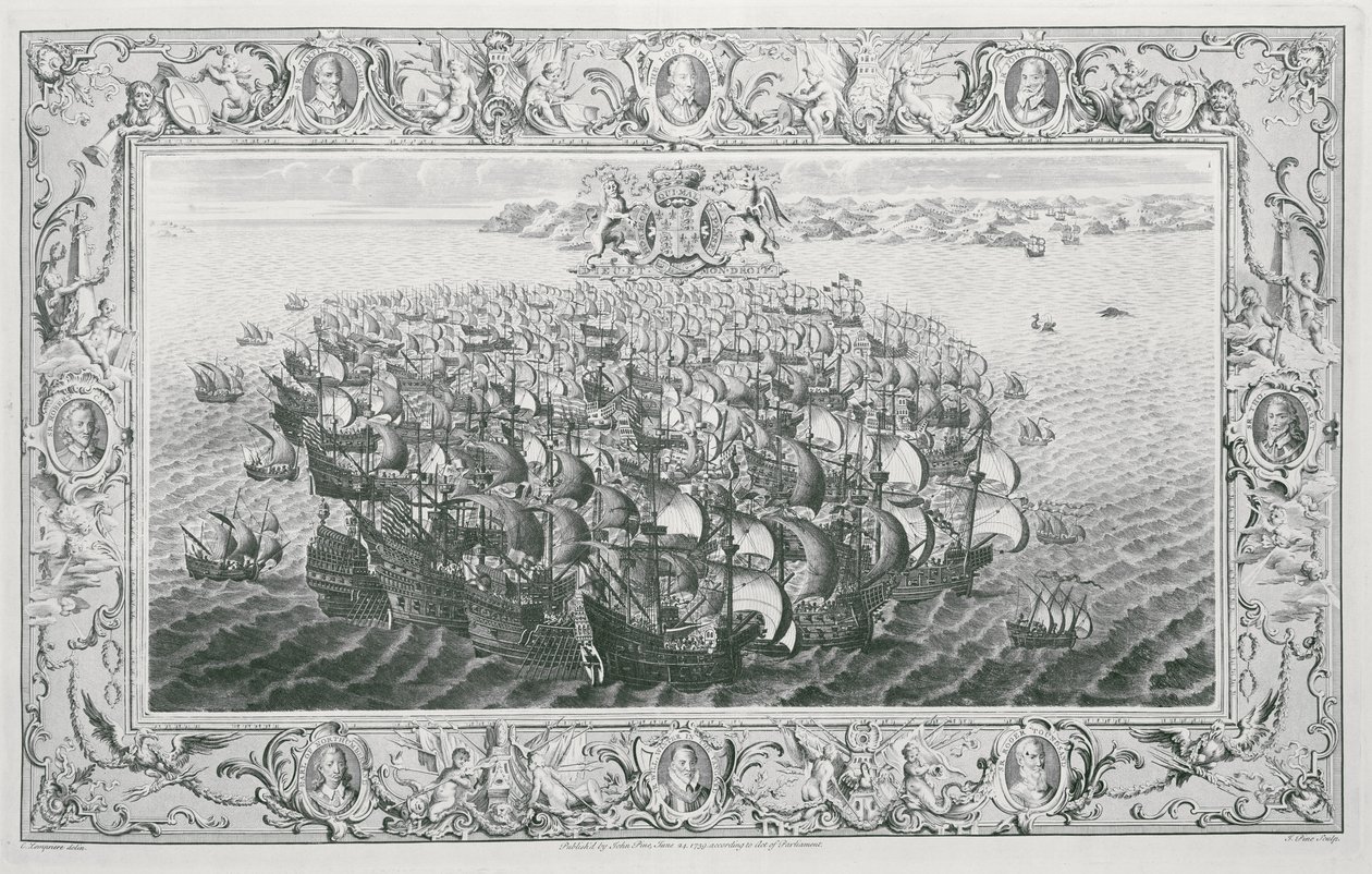 Den spanske armada, 1739 af John Pine