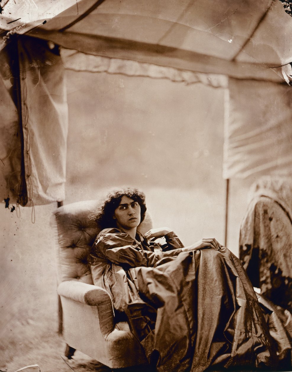 Portræt af Jane Morris (1839-1914) 1865 (albumin print) af John R. Parsons