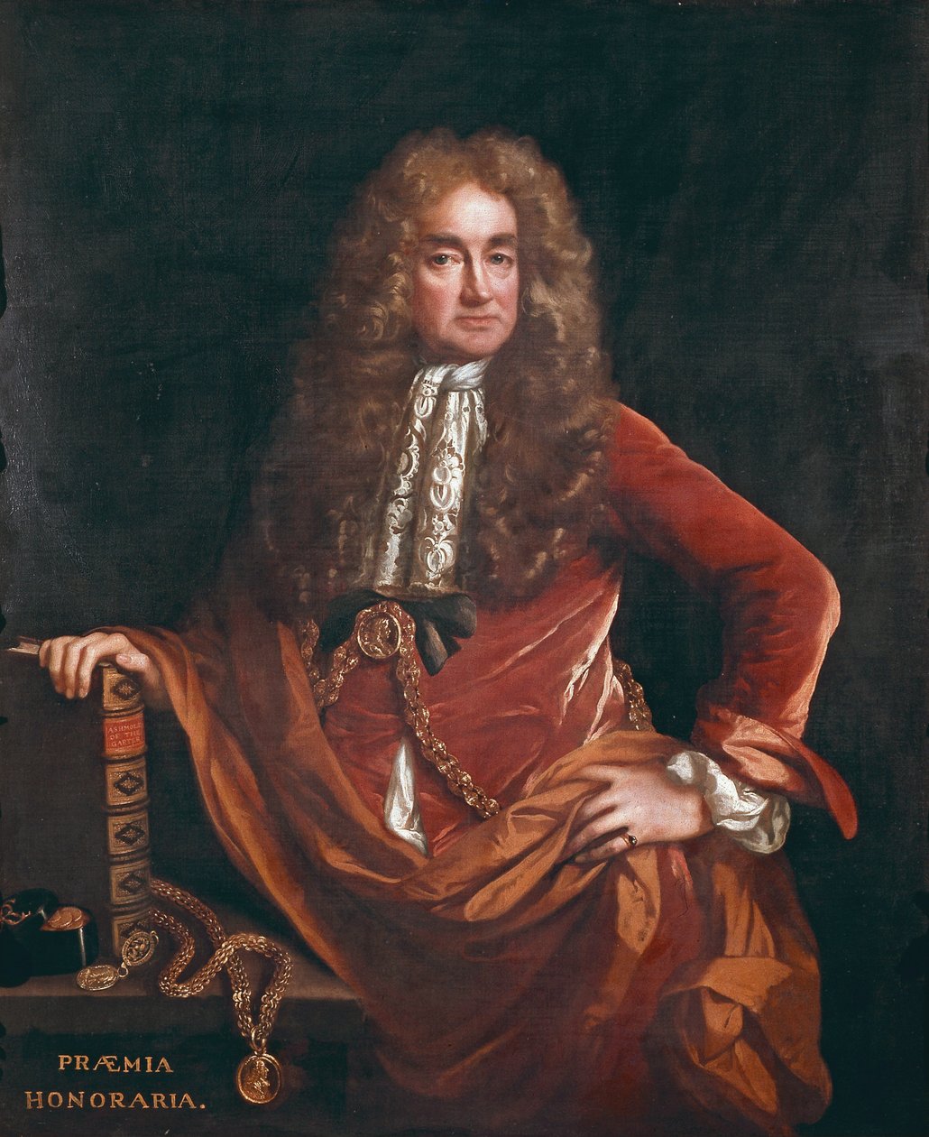 Portræt af Elias Ashmole (1617-1692) af John Riley