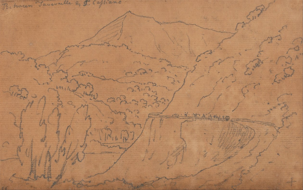 Mellem Tavernelle og San Casciano af John Robert Cozens