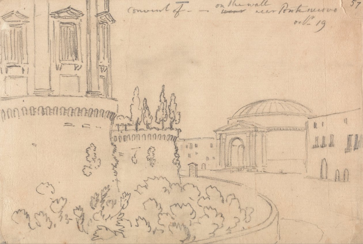 Kloster nær Ponte Nuovo, 19. oktober af John Robert Cozens