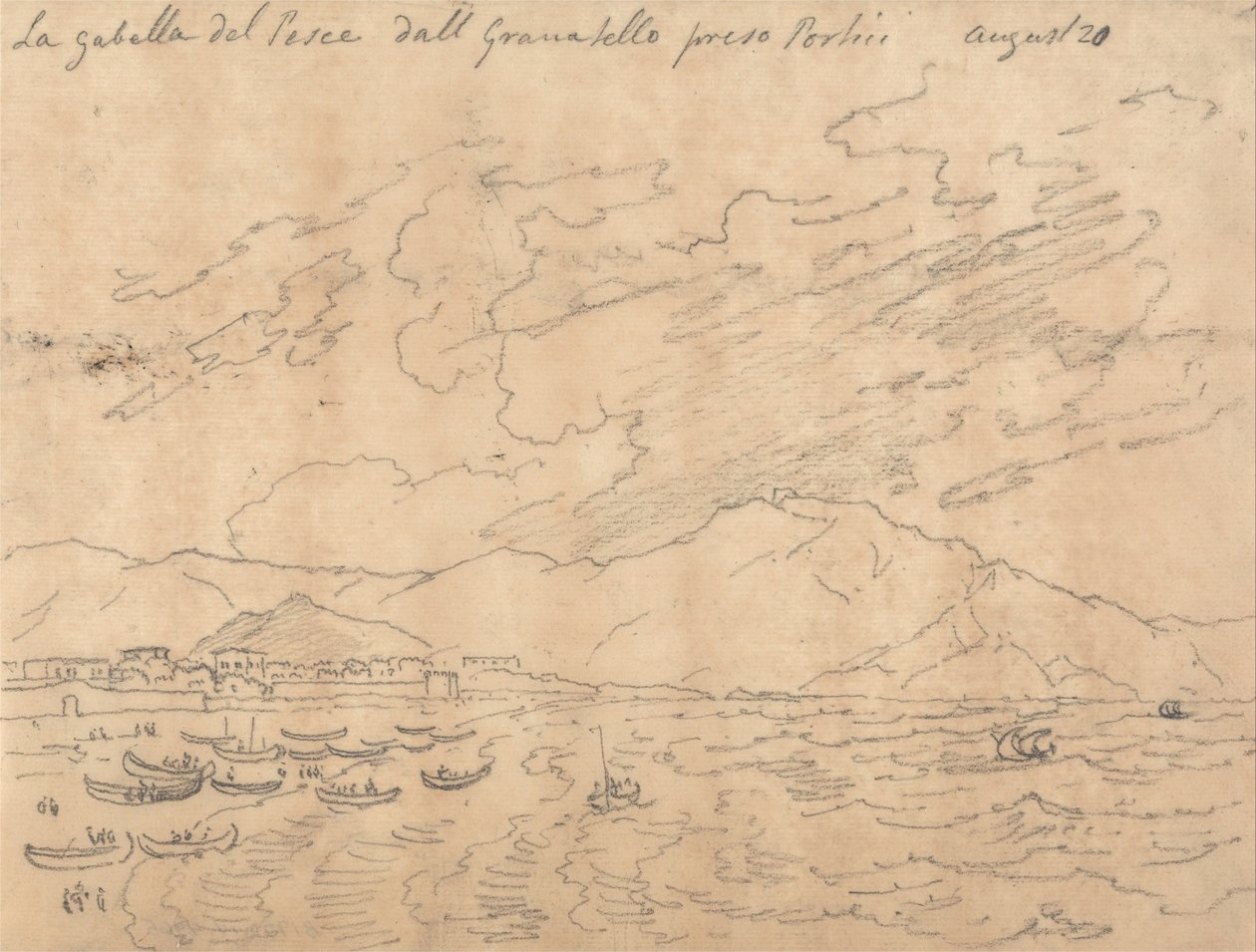 Fish Gabella fra Granabello Taget Portici, 20. august af John Robert Cozens