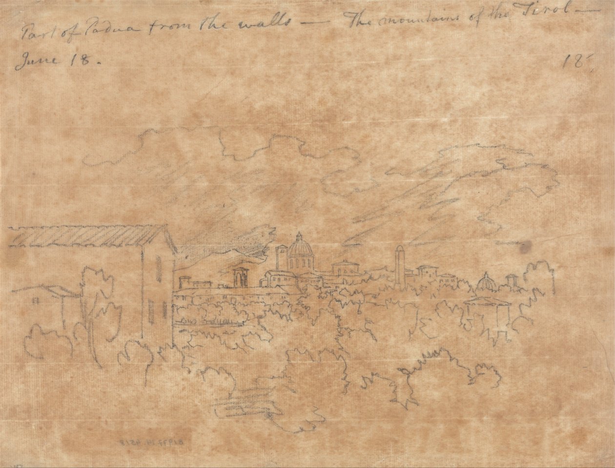 En del af Padua fra murene af John Robert Cozens