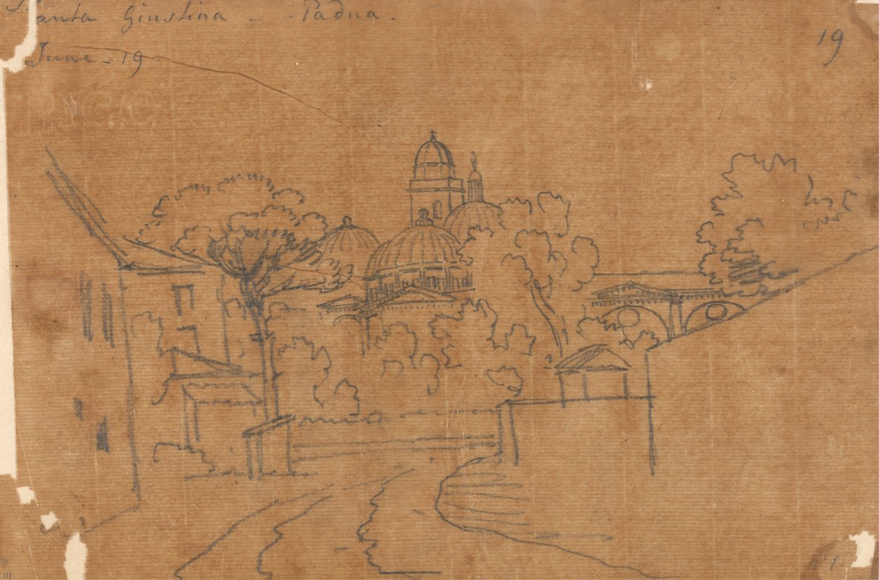 Santa Giustina, Padua, 19. juni af John Robert Cozens