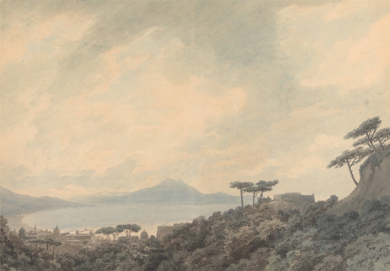 Napoli -bugten fra Capodimonte af John Robert Cozens