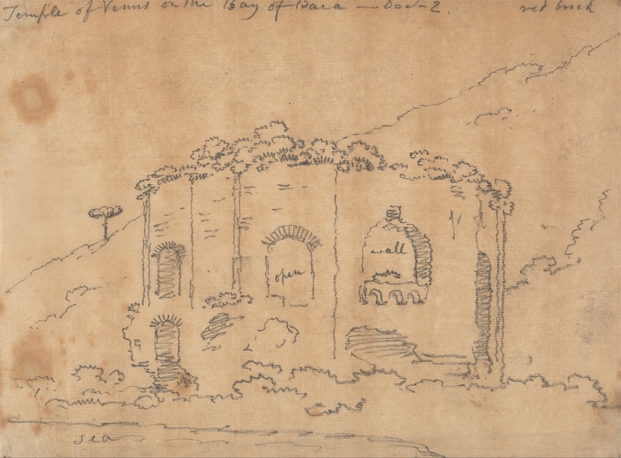 Venustemplet ved Baia -bugten, 2. december af John Robert Cozens