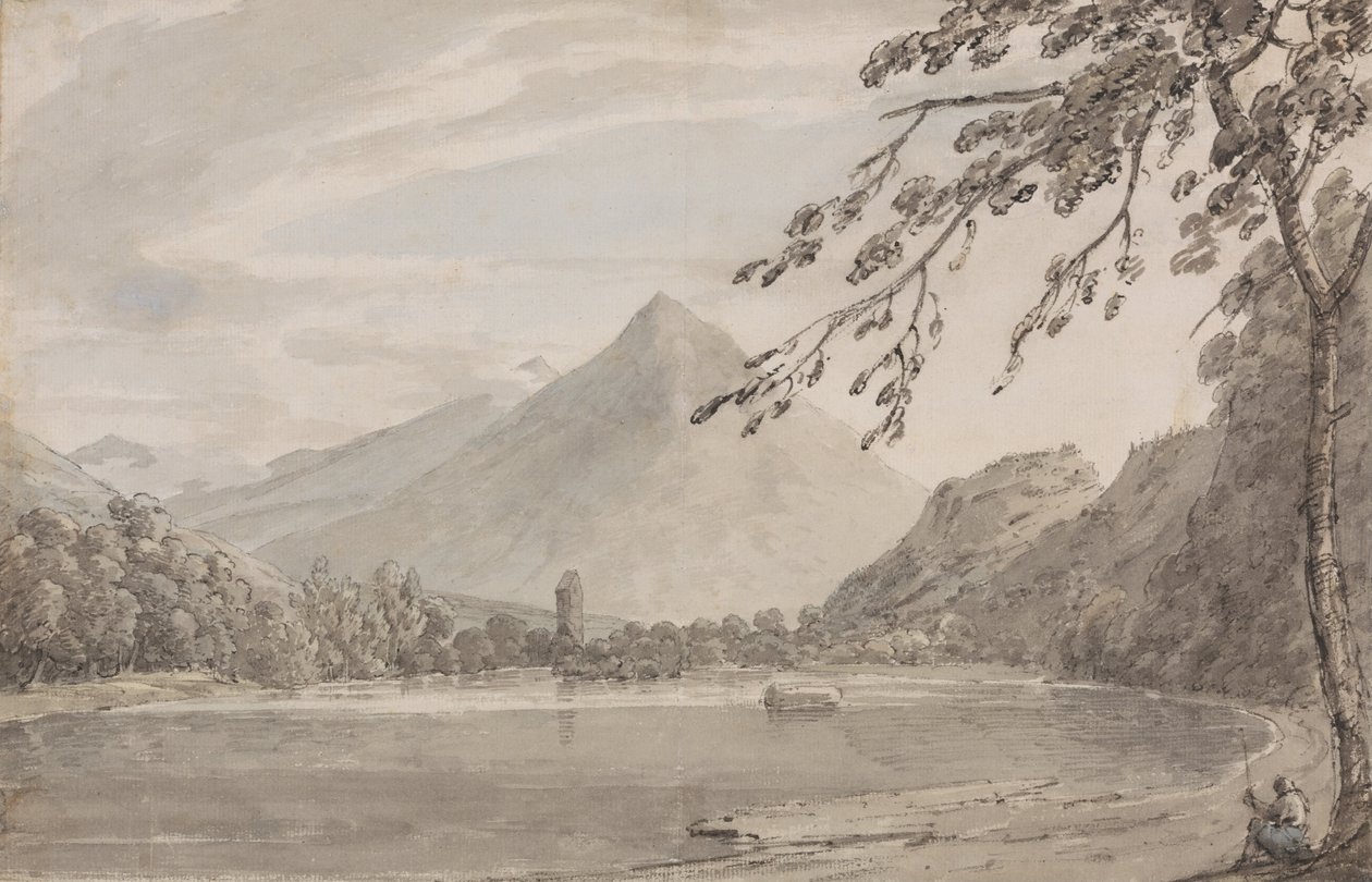 På Aare mellem Unterseen og Brientz-søen af John Robert Cozens