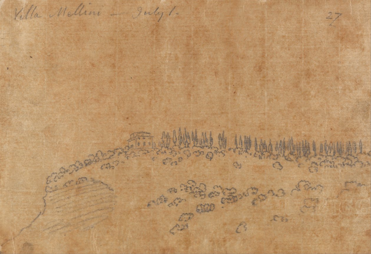 Villa Mellini, 1. juli af John Robert Cozens