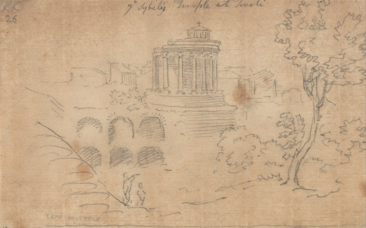 Ye Sybils Temple i Tivoli af John Robert Cozens