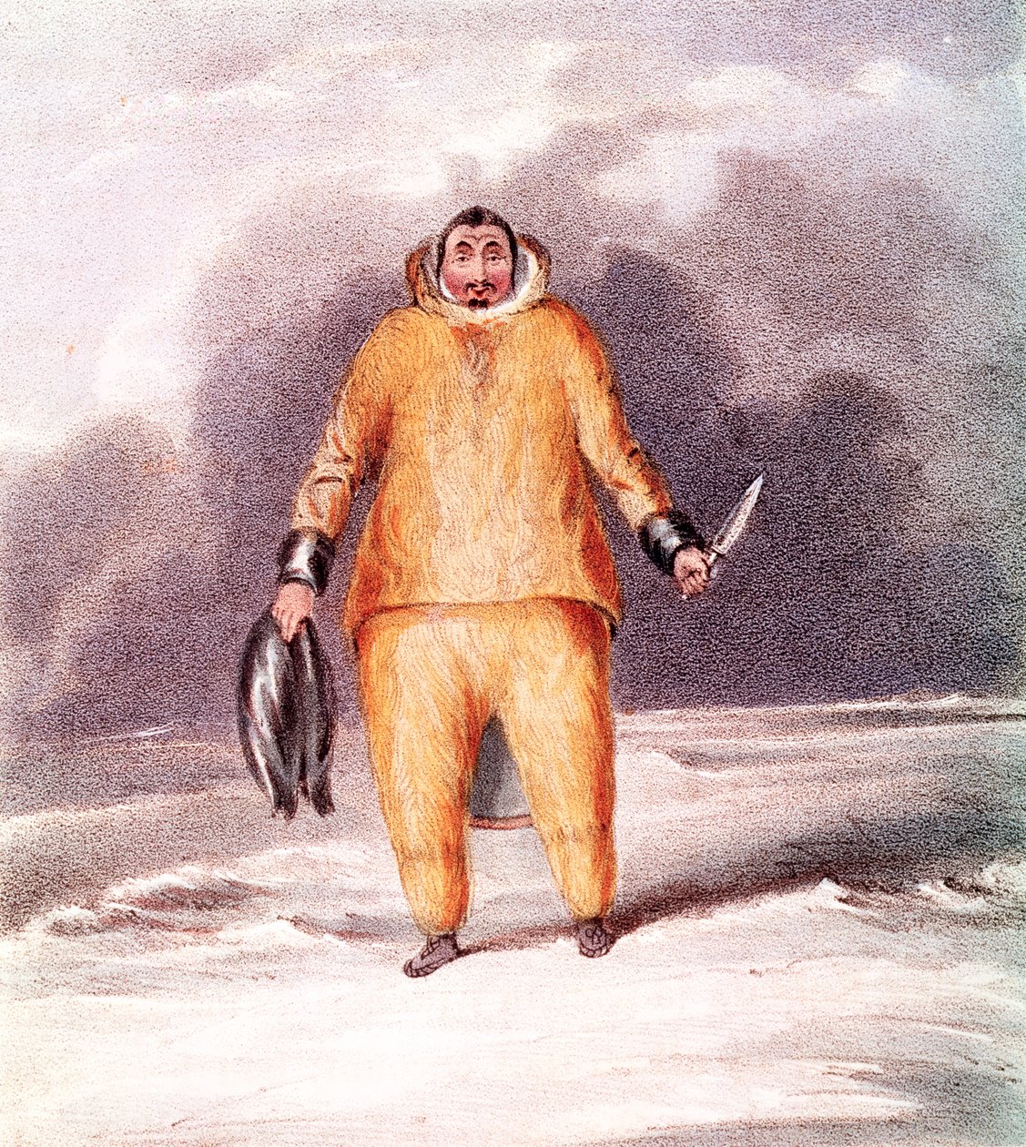Kunana, en eskimo, graveret af John Brandard (1812-63), trykt af Graf og Sorel af John Ross