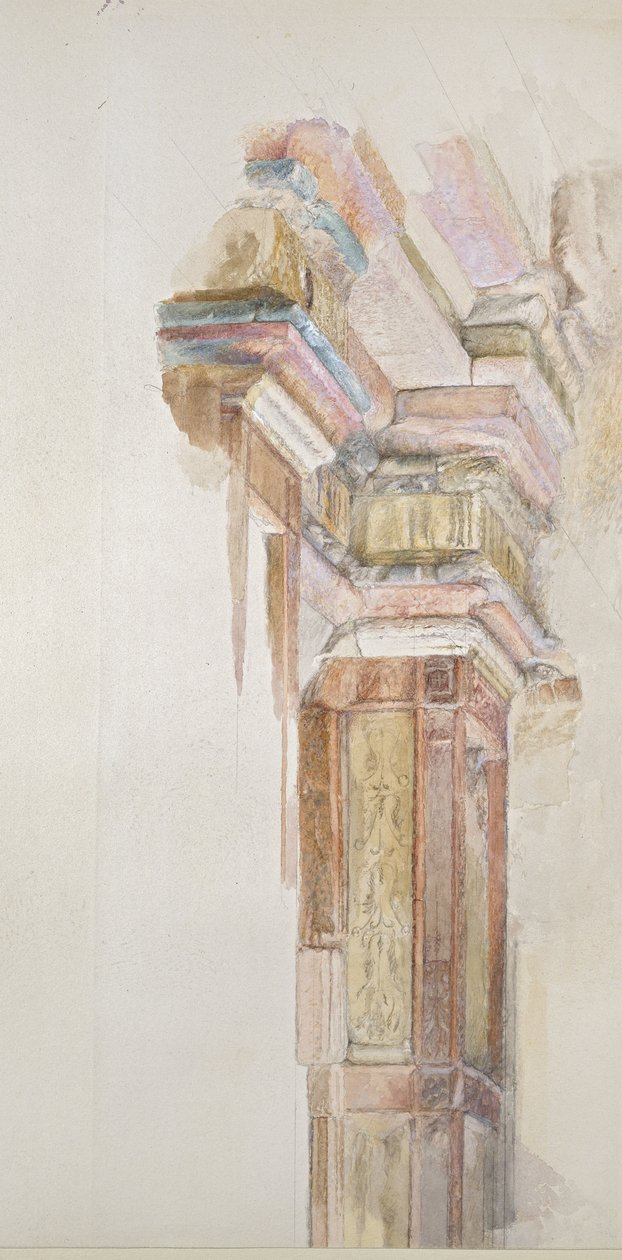 Palazzo Gambacorti, Pisa, 27.-30. april 1872 (akvarel over grafit på vævet papir) af John Ruskin