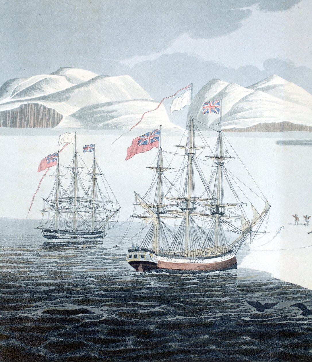 Første kommunikation med de indfødte på Prince Rupert Island, illustration fra 