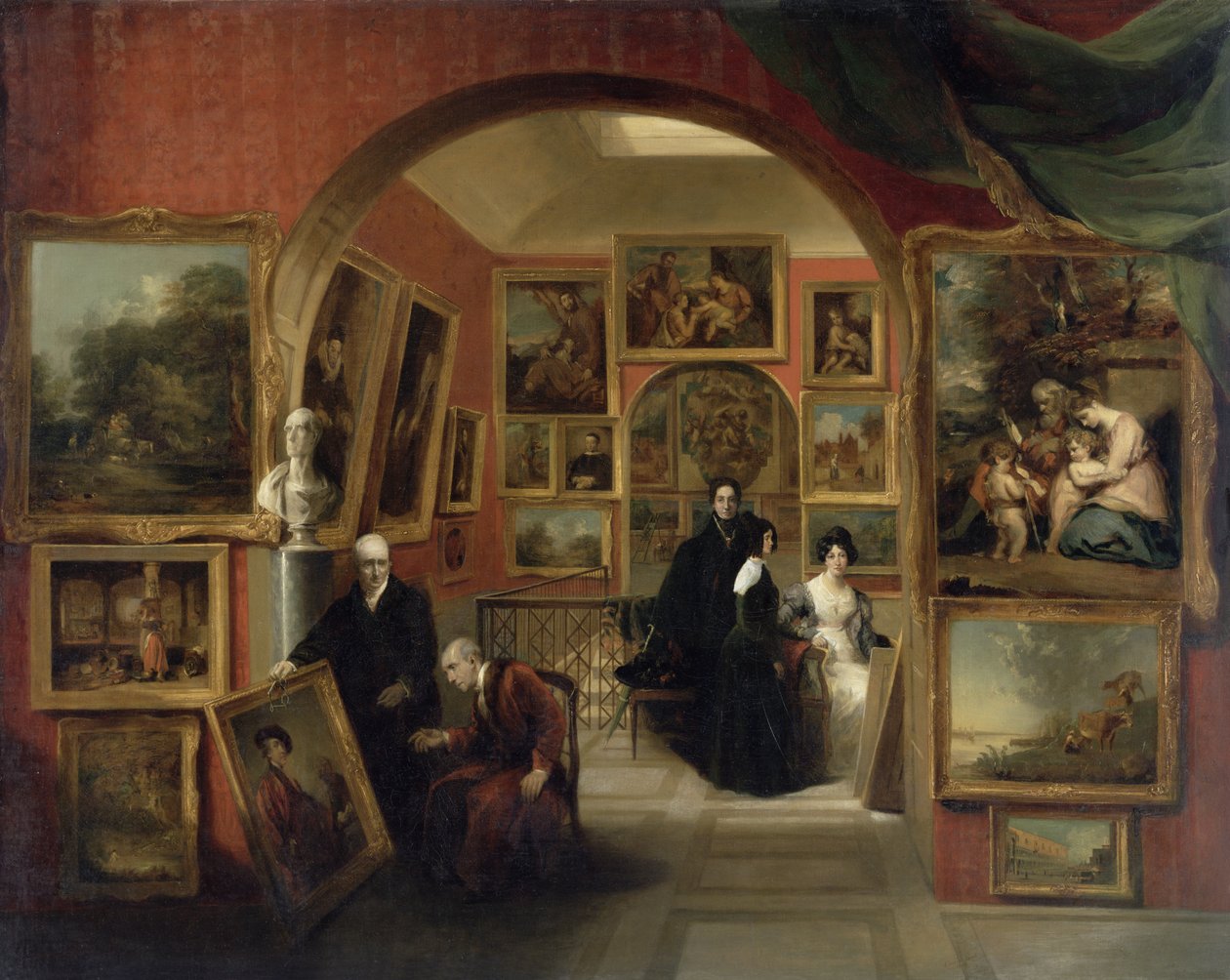 Det indre af British Institution Gallery, 1829 af John Scarlett Davis