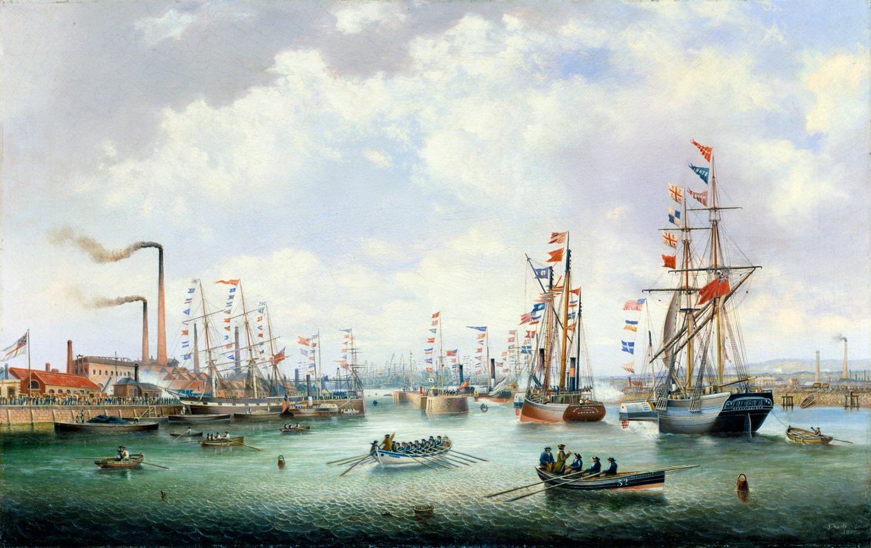 Åbningen af Tyne Dock, 1859 af John Scott