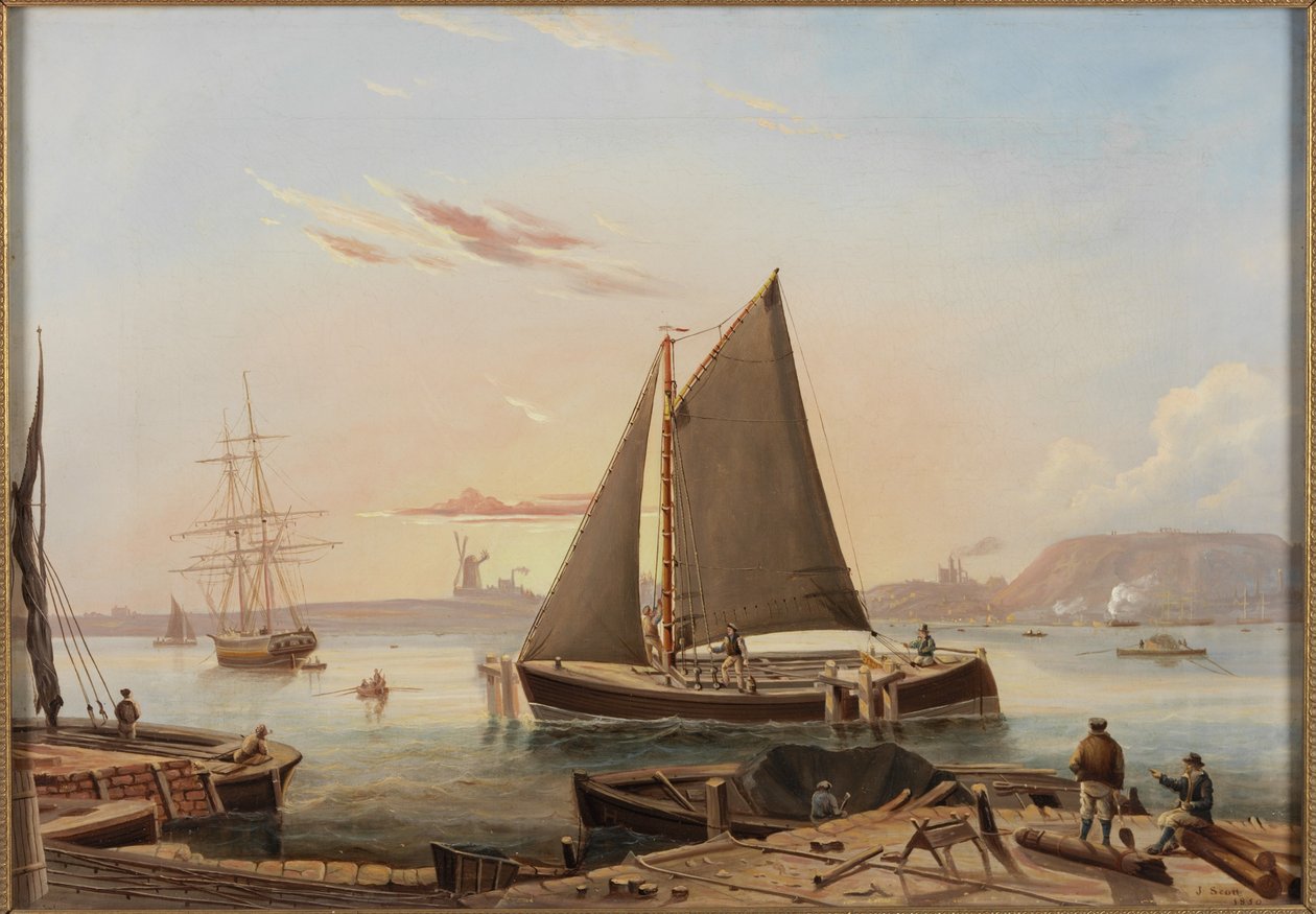 Tyne Wherry ved Mill Dam af John Scott