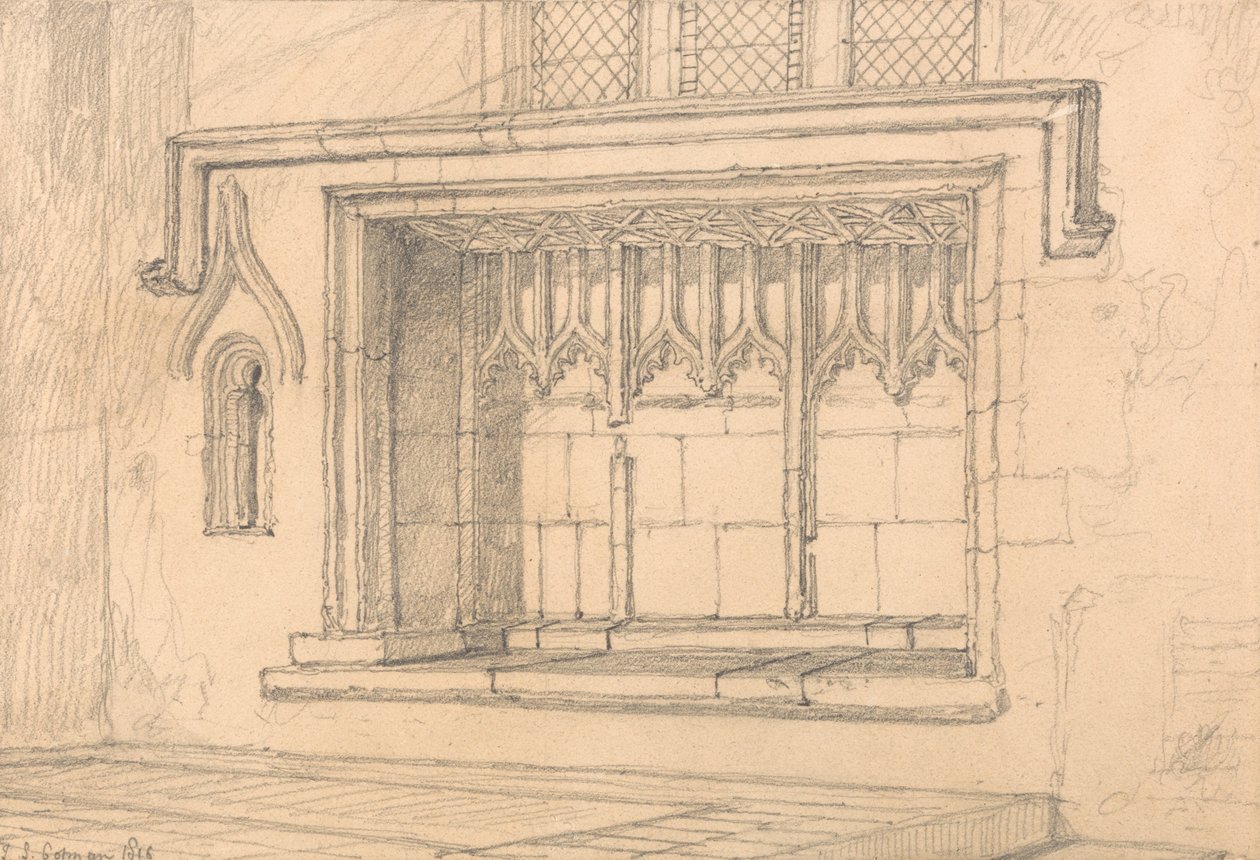 En Sedilia i Upwell Church, Norfolk af John Sell Cotman