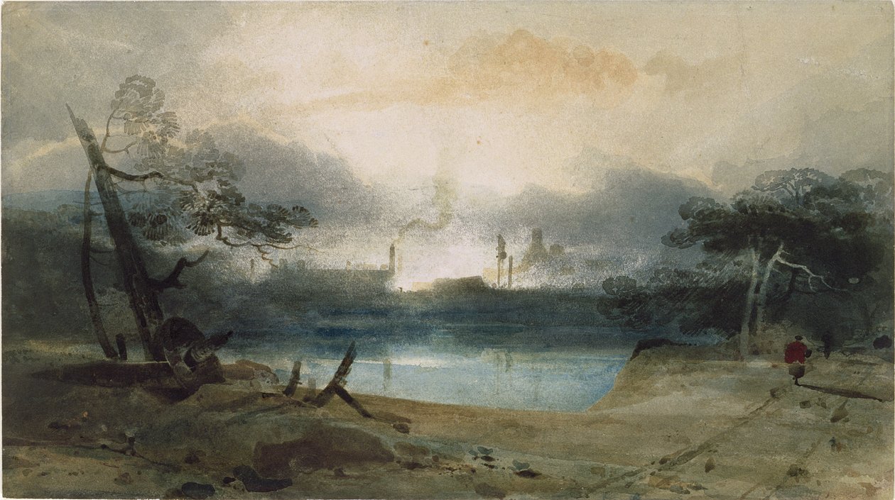 Bedlam Furnace nær Irongate, Shropshire af John Sell Cotman