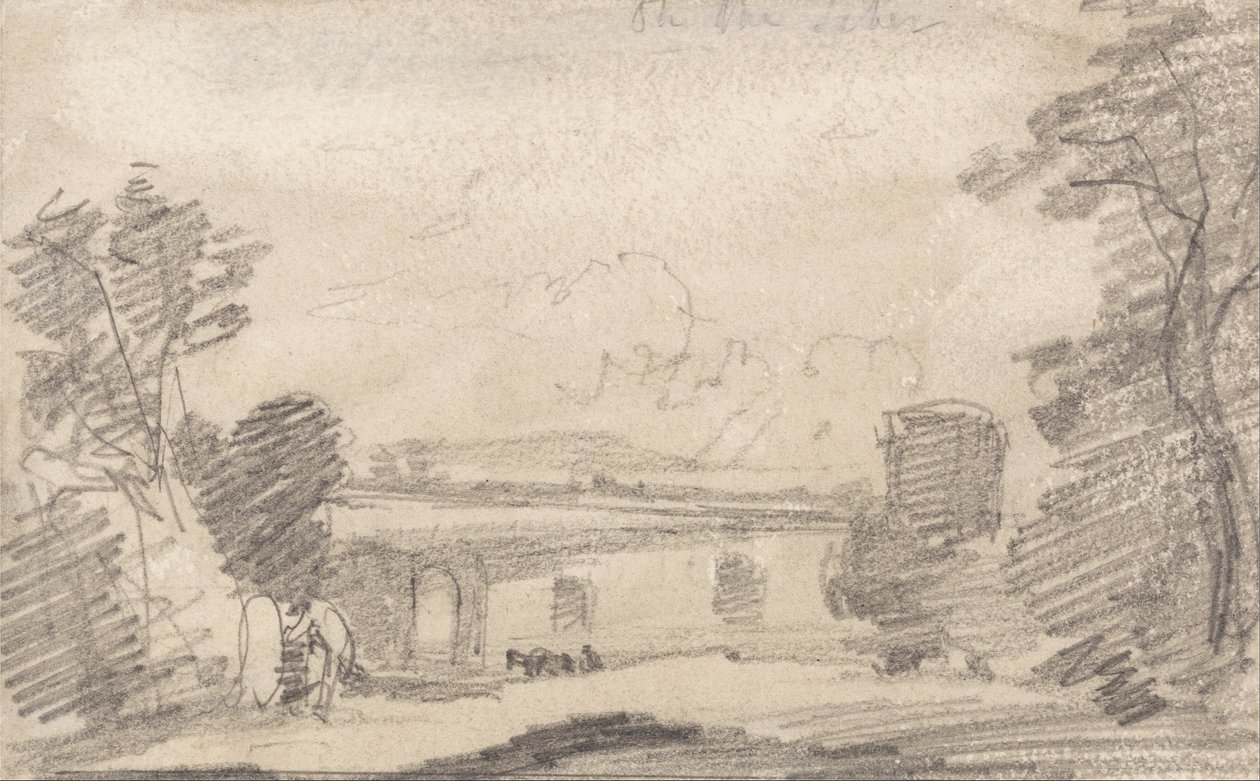 Bridge and Ruin, efter Richard Wilson; På Tiberen af John Sell Cotman