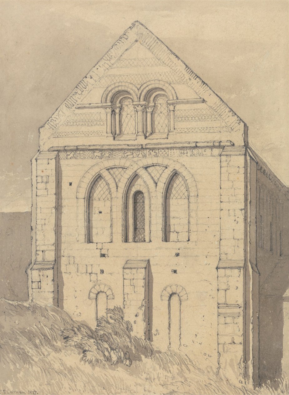 Church of Graville nær Havre de Grace, Normandiet- End of the North Transept af John Sell Cotman