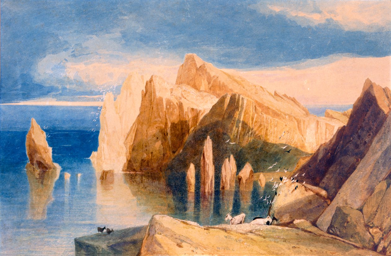 Klipper på den nordøstlige side af Point Lorenzo, Madeira af John Sell Cotman