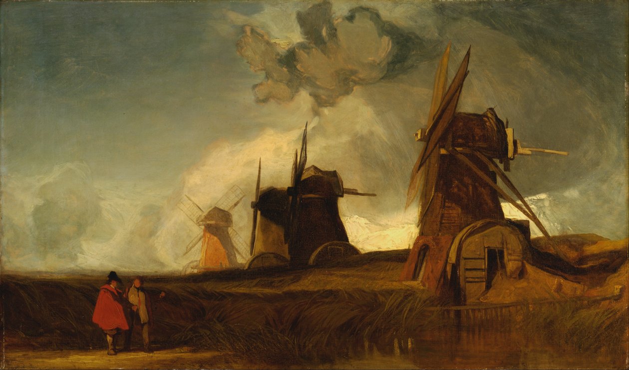 Drænmøller i Fens, Croyland, Lincolnshire af John Sell Cotman