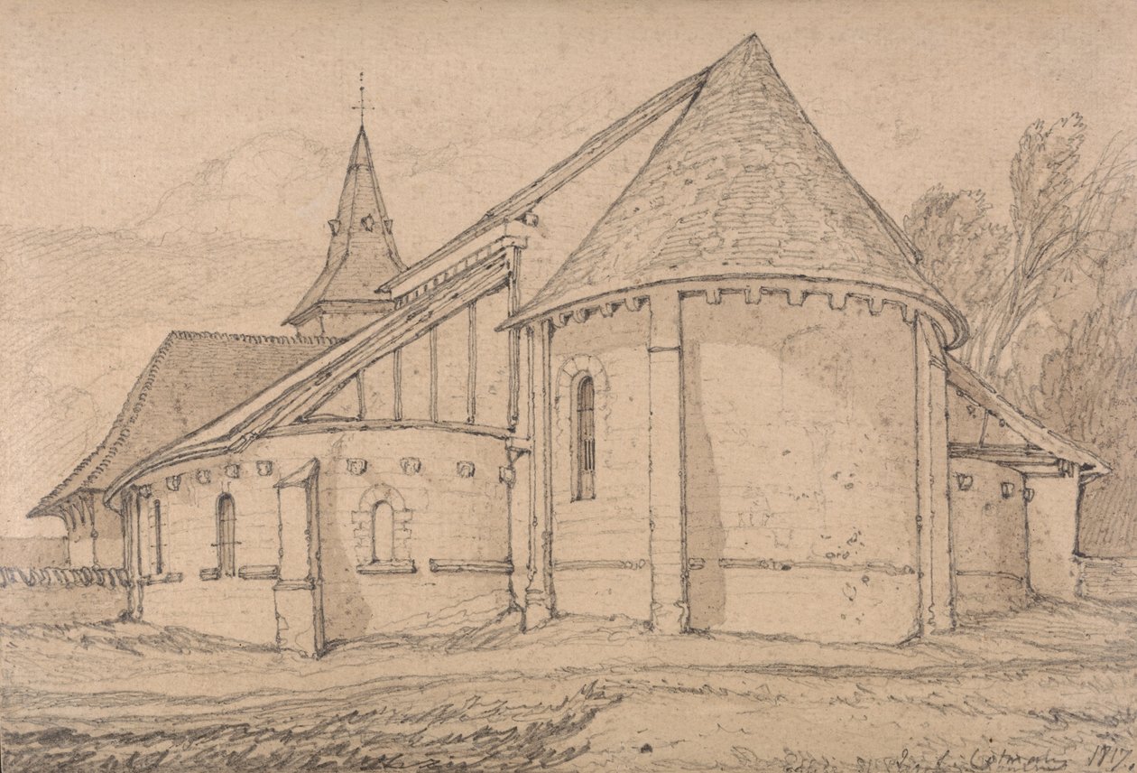 East End af Abbey Church of St. Paul i Rouen, Normandiet af John Sell Cotman