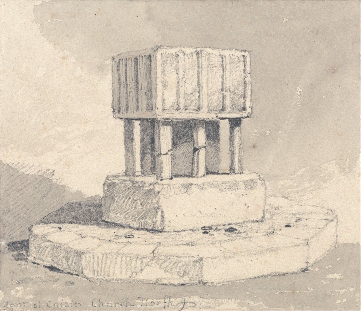 Skrifttype i Caister Church, Norfolk af John Sell Cotman