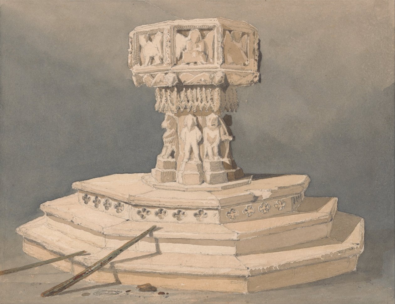 Skrifttype ved Happisburgh Church, Norfolk af John Sell Cotman