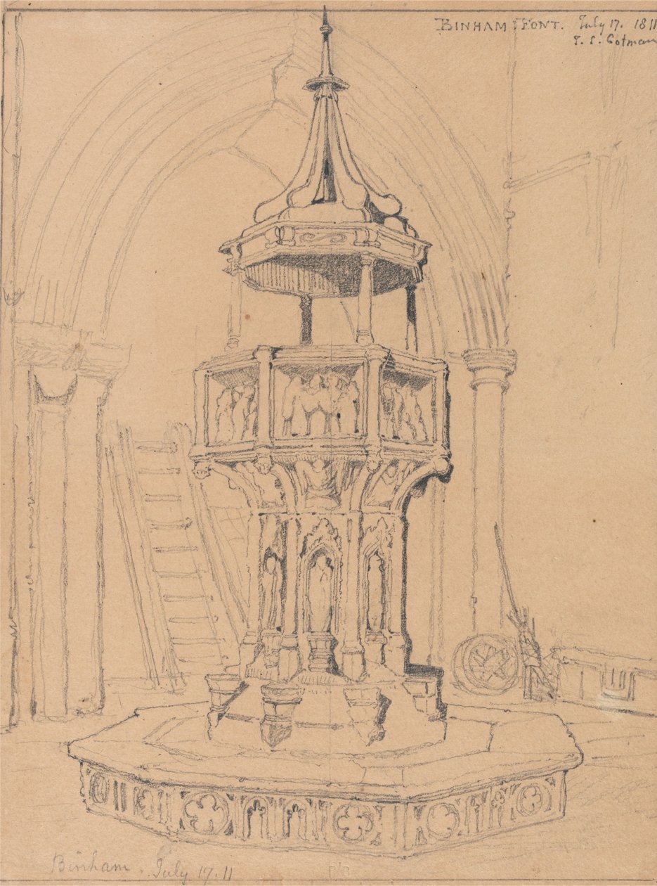 Skrifttype i Binham Church, Norfolk af John Sell Cotman