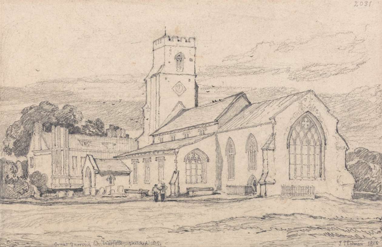 Great Snorking Church, Norfolk af John Sell Cotman