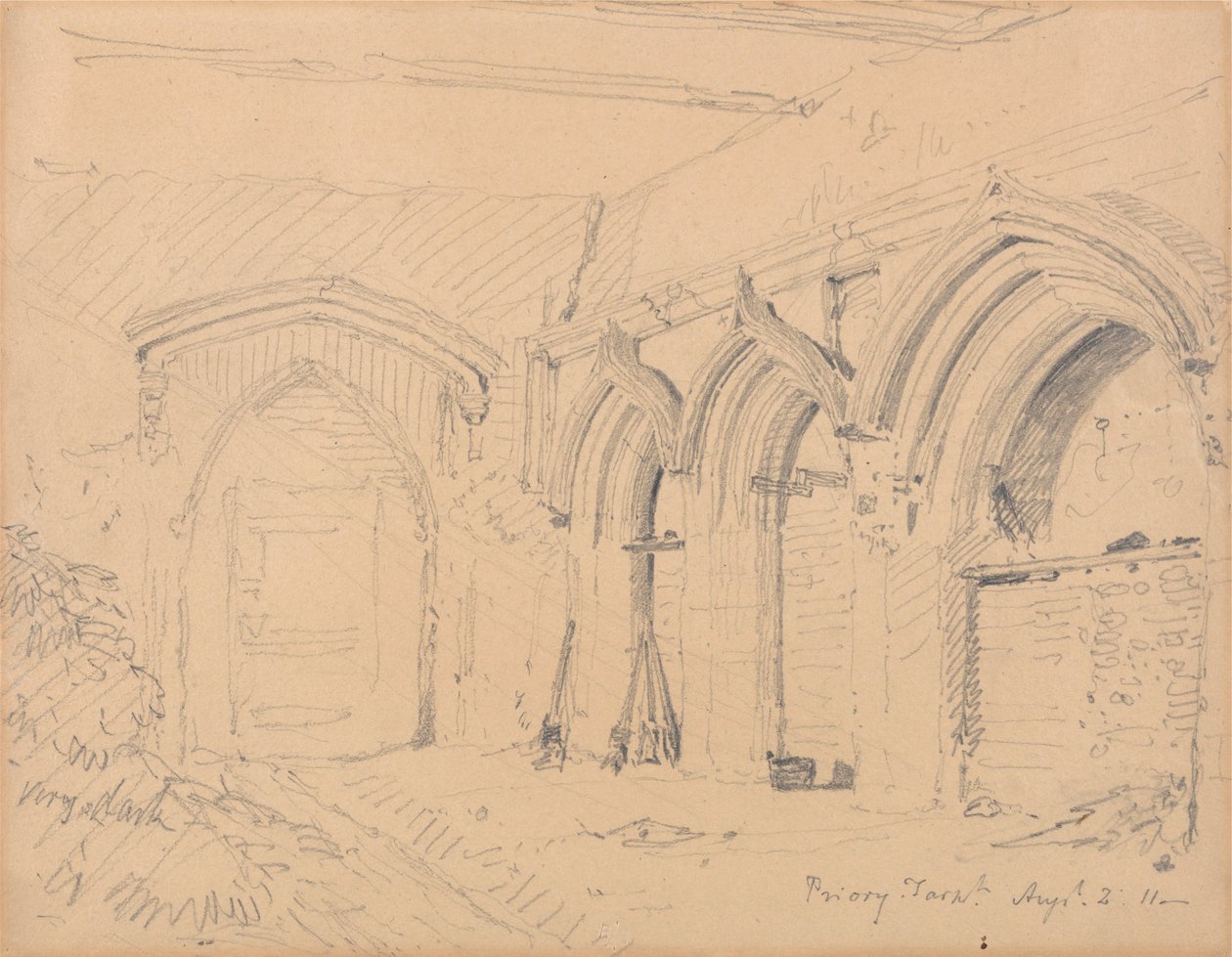 Interiør i ruinerne af Yarmouth Priory af John Sell Cotman