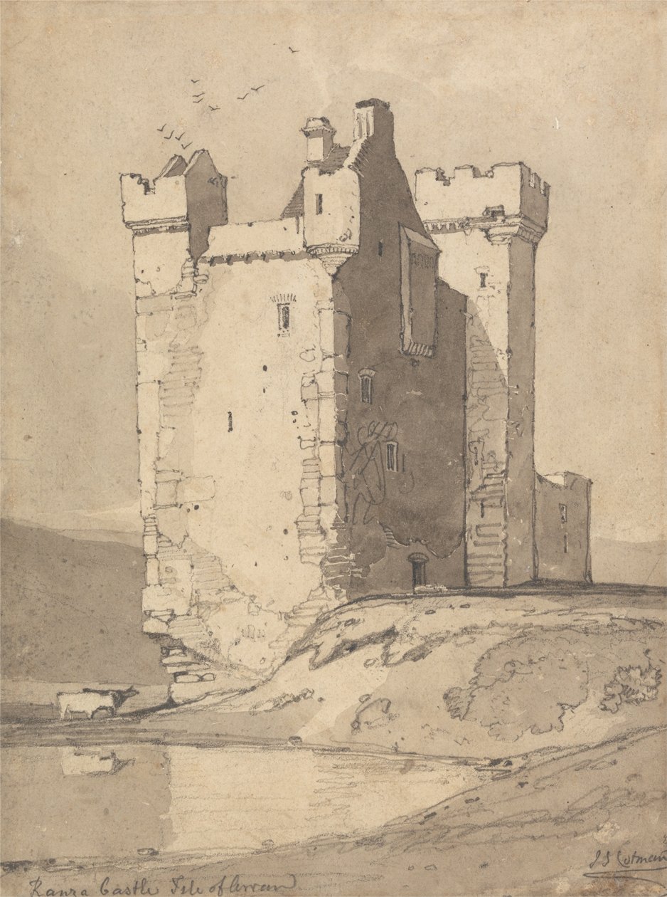 Loch Ranza Slot, Isle of Arran, Skotland af John Sell Cotman