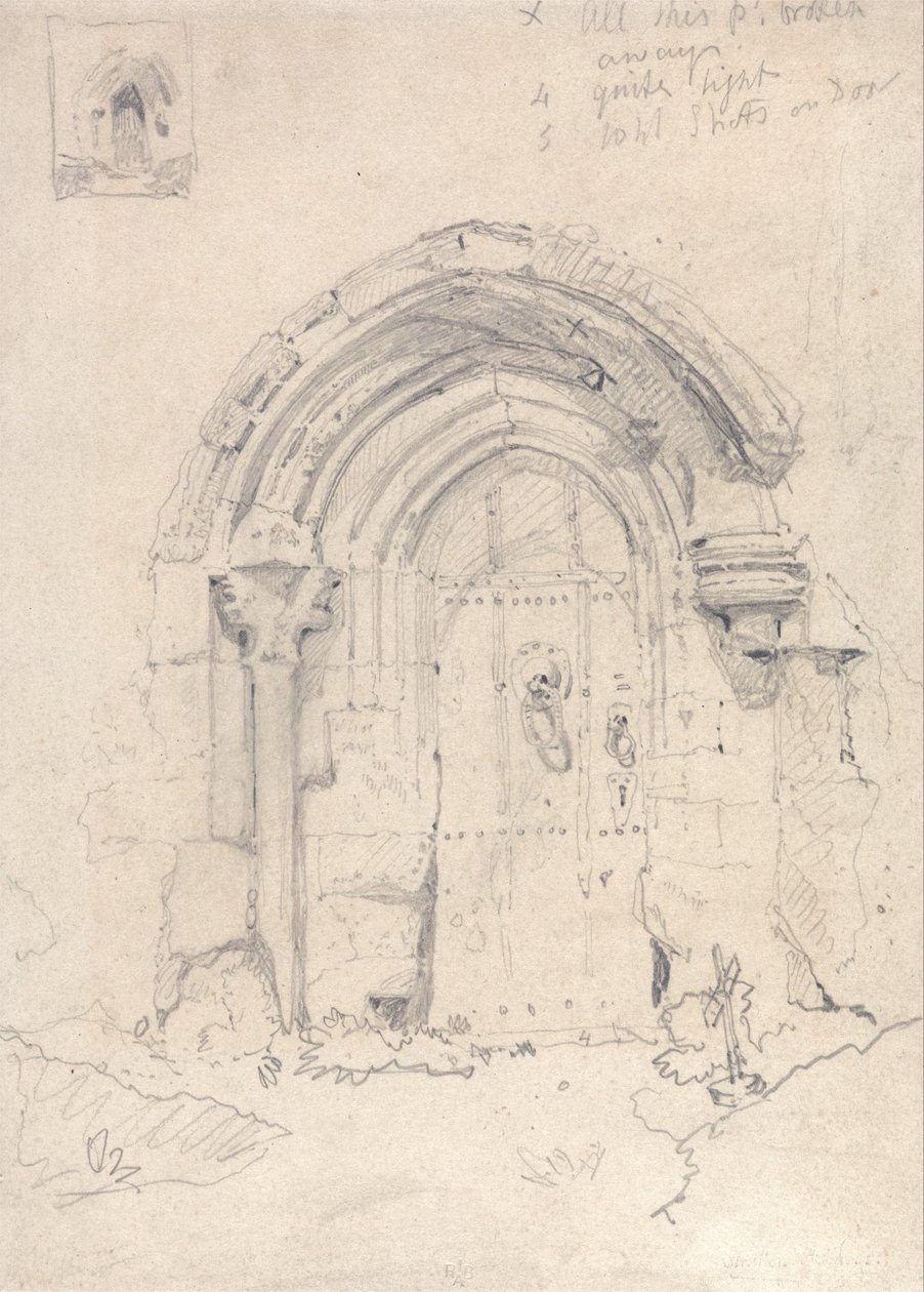 Veranda til Church of Stratton Saint Marys, Norfolk af John Sell Cotman
