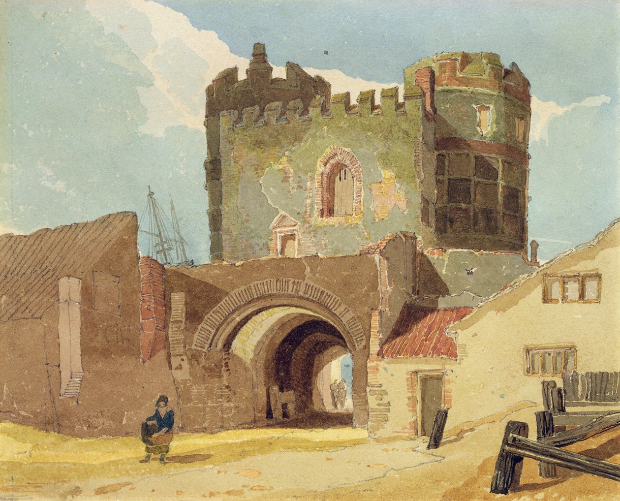 The South Gate, Great Yarmouth, Norfolk af John Sell Cotman
