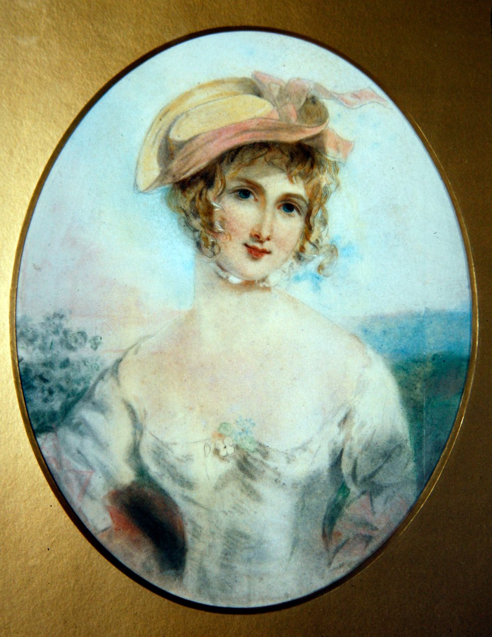 A Country Maiden (blyant og farvet kridt på papir) af John Simmons
