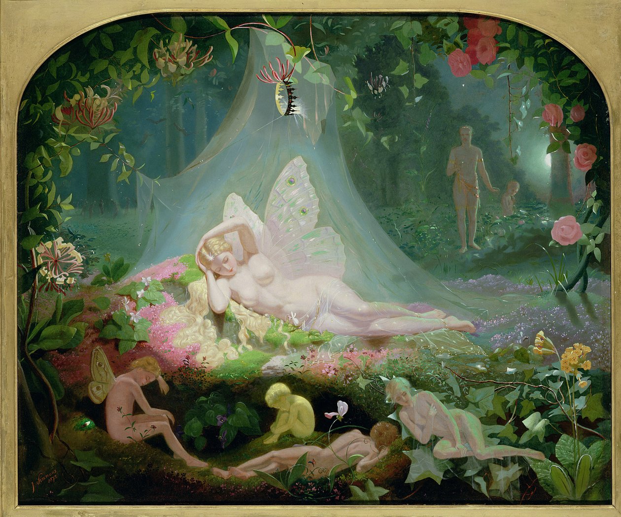 Der sover Titania, 1872 af John Simmons