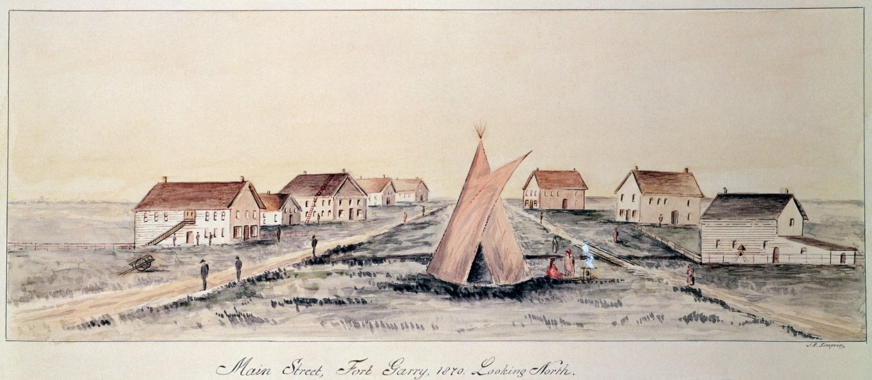 Main Street, Fort Gary (wc på papir) af John Simpson