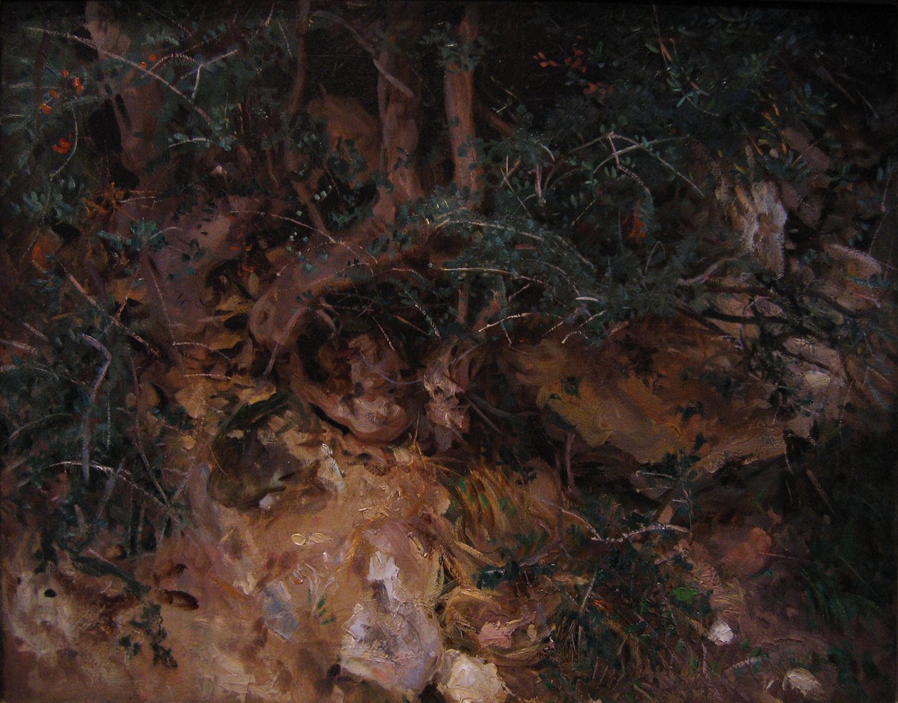  Valdemosa, Mallorca: Tidsler og urter på en bakke af John Singer Sargent